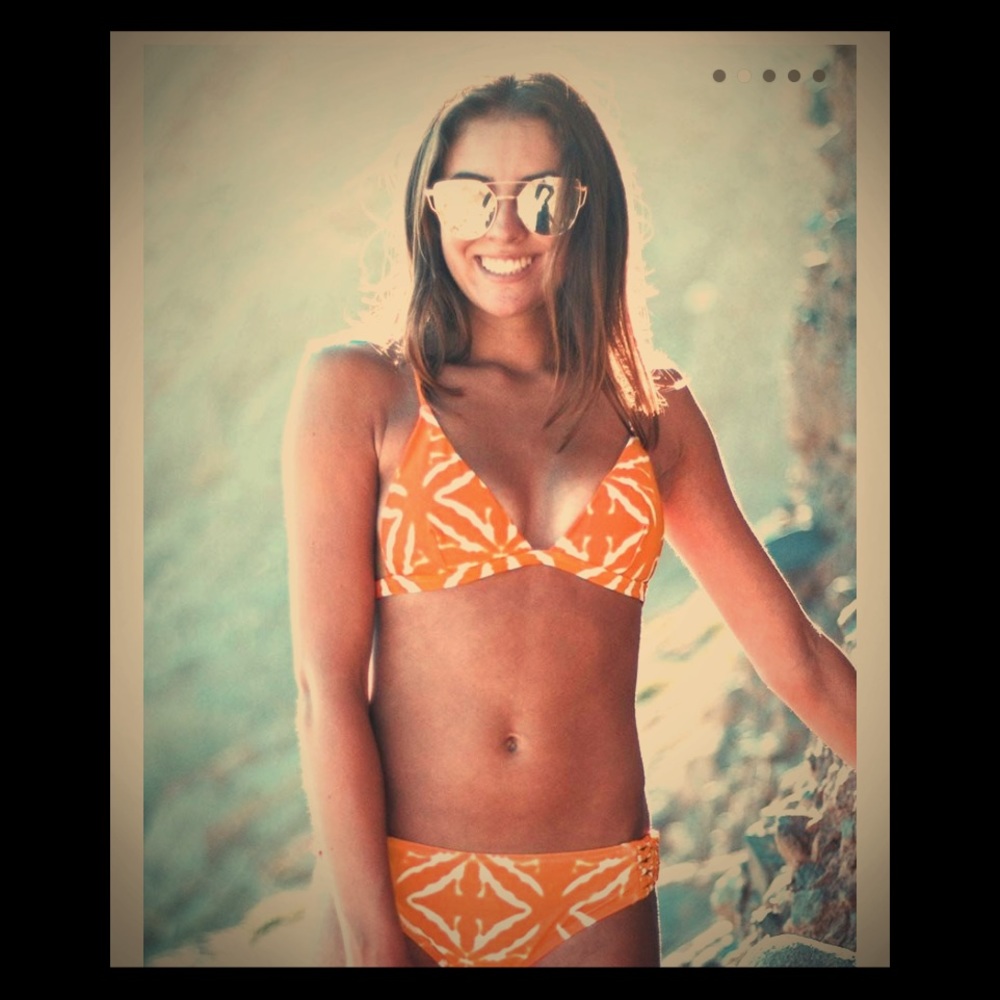 Cupshe Orange Bikini WaterColor Tie Die!!